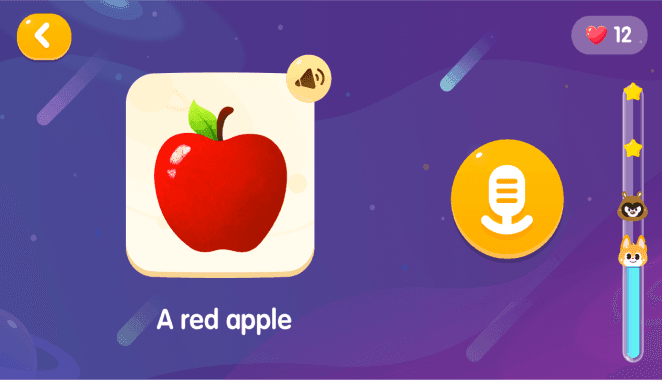 Interactive English learning with Leo and animated friends using voice, visuals, and play.